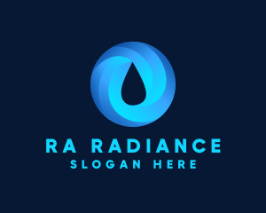 Round Water Droplet logo design