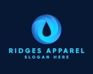 Round Water Droplet logo design