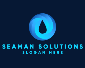 Round Water Droplet logo design