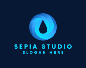 Round Water Droplet logo design