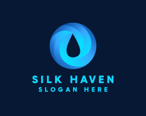 Round Water Droplet logo design