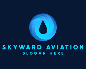 Round Water Droplet logo design