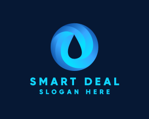 Round Water Droplet logo design