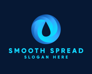 Round Water Droplet logo design