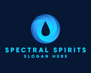 Round Water Droplet logo design