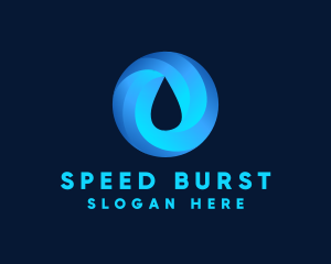 Round Water Droplet logo design