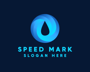 Round Water Droplet logo design