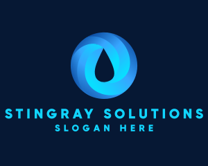 Round Water Droplet logo design