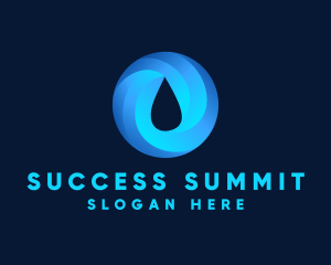 Round Water Droplet logo design