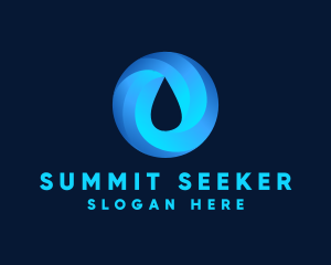 Round Water Droplet logo design