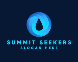 Round Water Droplet logo design