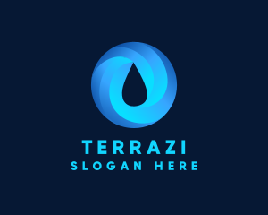 Round Water Droplet logo design