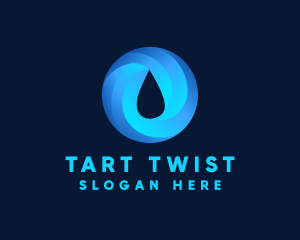 Round Water Droplet logo design