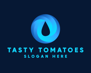 Round Water Droplet logo design