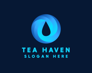 Round Water Droplet logo design