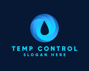 Round Water Droplet logo design