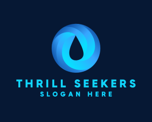 Round Water Droplet logo design