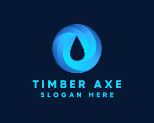 Round Water Droplet logo design