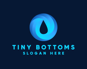 Round Water Droplet logo design