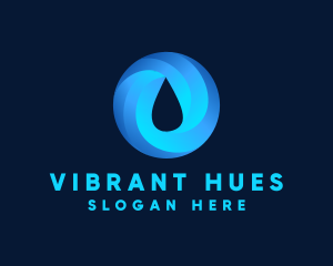 Round Water Droplet logo design