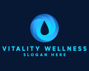 Round Water Droplet logo design