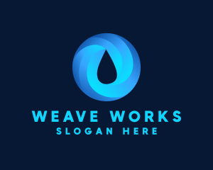 Round Water Droplet logo design