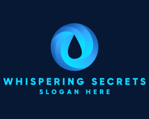 Round Water Droplet logo design