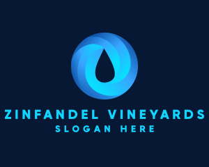 Round Water Droplet logo design