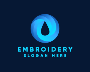 Round Water Droplet logo design