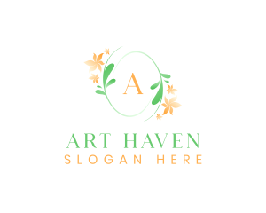 Fashion Flower Salon Wreath logo design