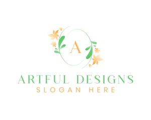 Fashion Flower Salon Wreath logo design