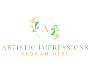 Fashion Flower Salon Wreath logo design