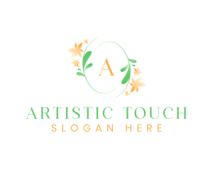 Fashion Flower Salon Wreath logo design