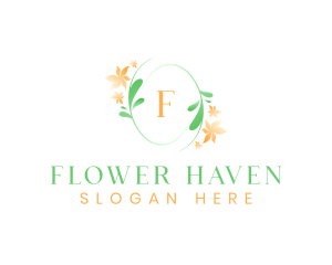 Fashion Flower Salon Wreath logo design