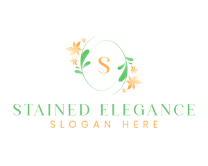 Fashion Flower Salon Wreath logo design