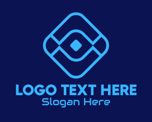 Telecom - Blue Cyber Tech Application logo design