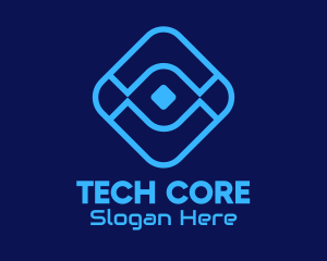 Blue Cyber Tech Application logo design