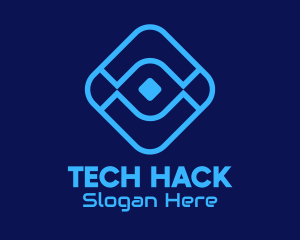 Blue Cyber Tech Application logo design