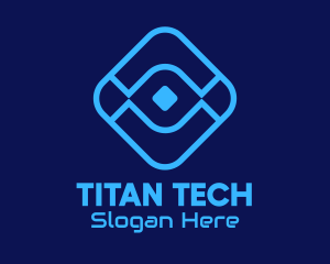 Blue Cyber Tech Application logo design