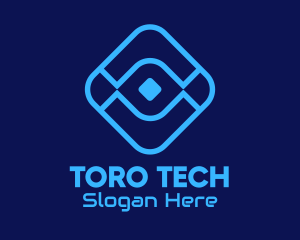 Blue Cyber Tech Application logo design