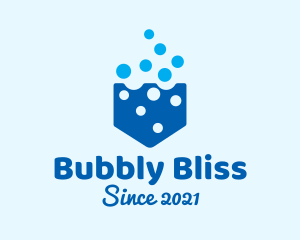 Blue Laundry Bubble  logo design