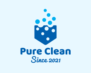 Blue Laundry Bubble  logo design