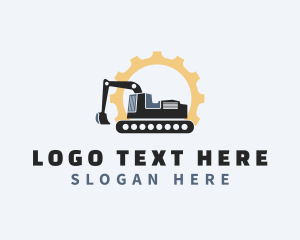 Heavy Equipment - Gear Industrial Excavator logo design