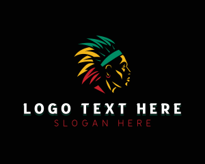 Rasta - Jamaican Tribal Headdress logo design