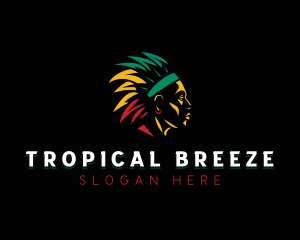 Jamaican Tribal Headdress logo design