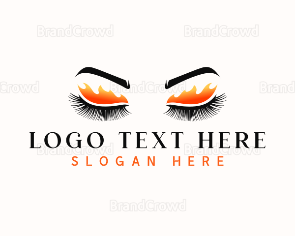 Eyelash Flame Beauty Logo