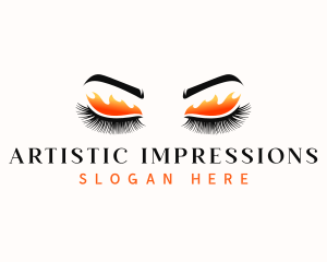 Eyelash Flame Beauty logo design