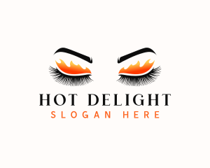 Eyelash Flame Beauty logo design