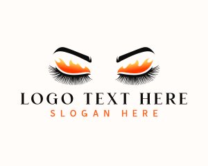 Eyelash Flame Beauty Logo