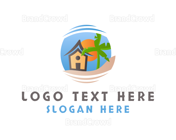 House Beach Tropical Logo